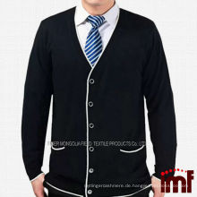 Mode Schwarz Herren Freizeit Stil Strickjacke Strickjacke